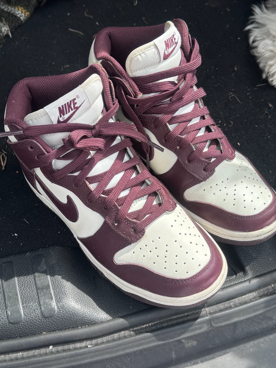 Nike Dunk High Burgundy White Sneakers