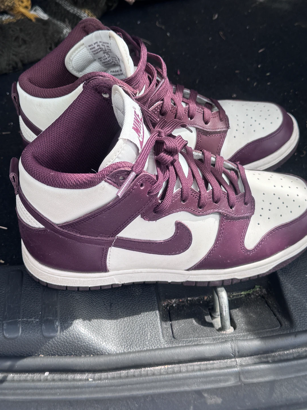 Nike Dunk High Burgundy White Sneakers - photo 2