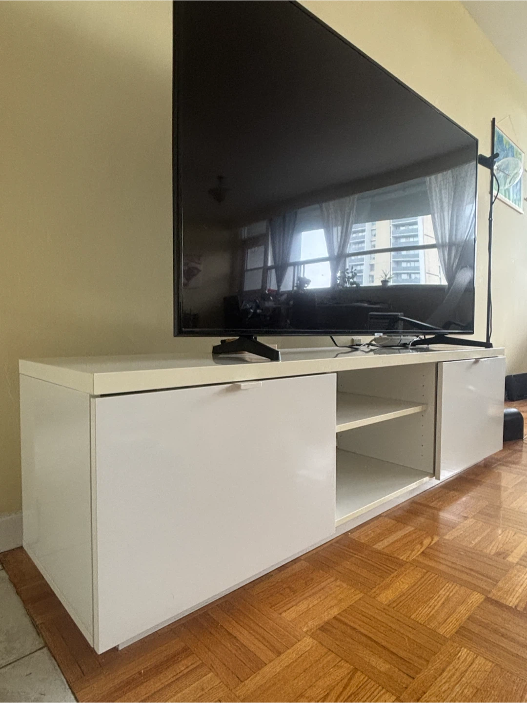 White TV Stand with Storage - photo 2