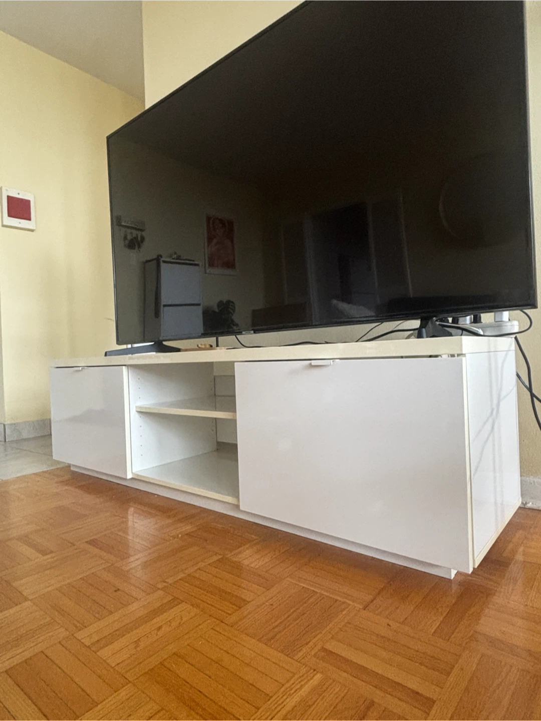 White TV Stand with Storage - photo 3