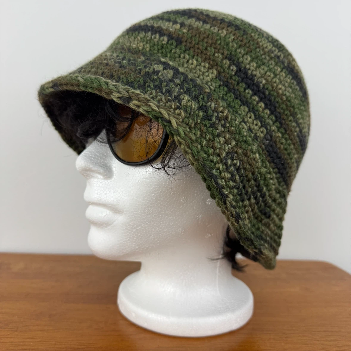 Handmade Camo Crochet Bucket Hat