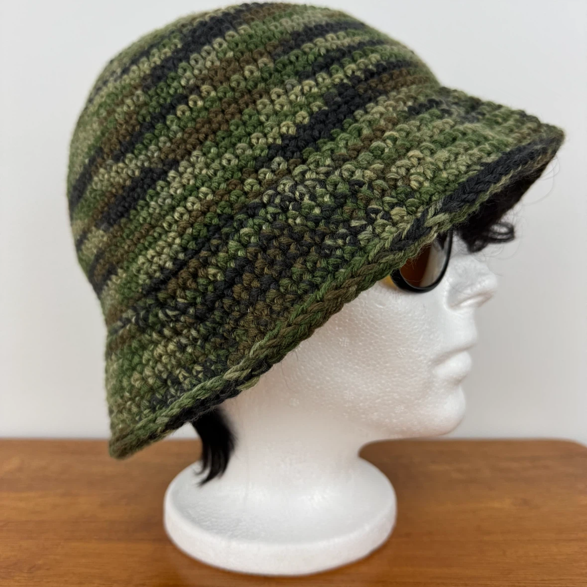 Handmade Camo Crochet Bucket Hat - photo 2