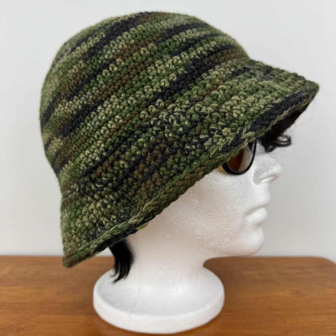 Handmade Camo Crochet Bucket Hat - photo 4