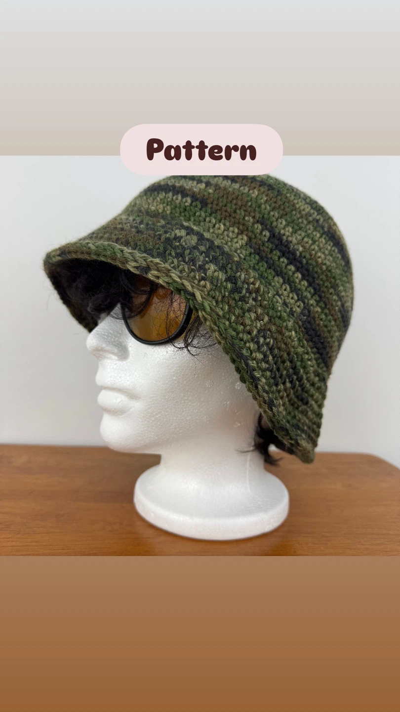 Handmade Camo Crochet Bucket Hat - photo 5