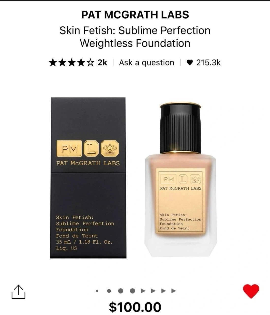 Pat McGrath: Sublime Perfection Foundation – Shade 9