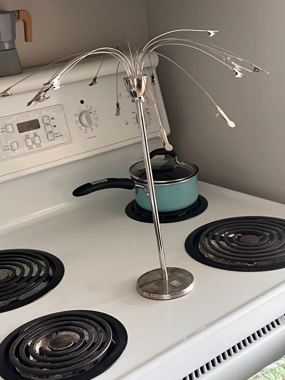 Silver Metal Display Stand with Clips