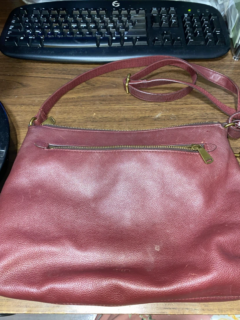 Fossil Burgundy Leather Crossbody Bag