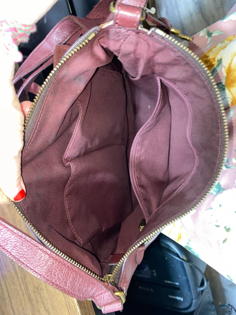 Fossil Burgundy Leather Crossbody Bag - photo 2