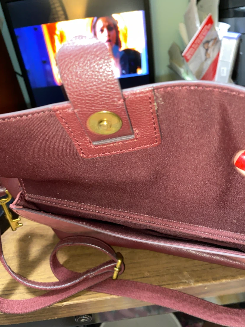 Fossil Burgundy Leather Crossbody Bag - photo 4