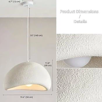 Fizemengo Japandi Style Pendant Light White - photo 3