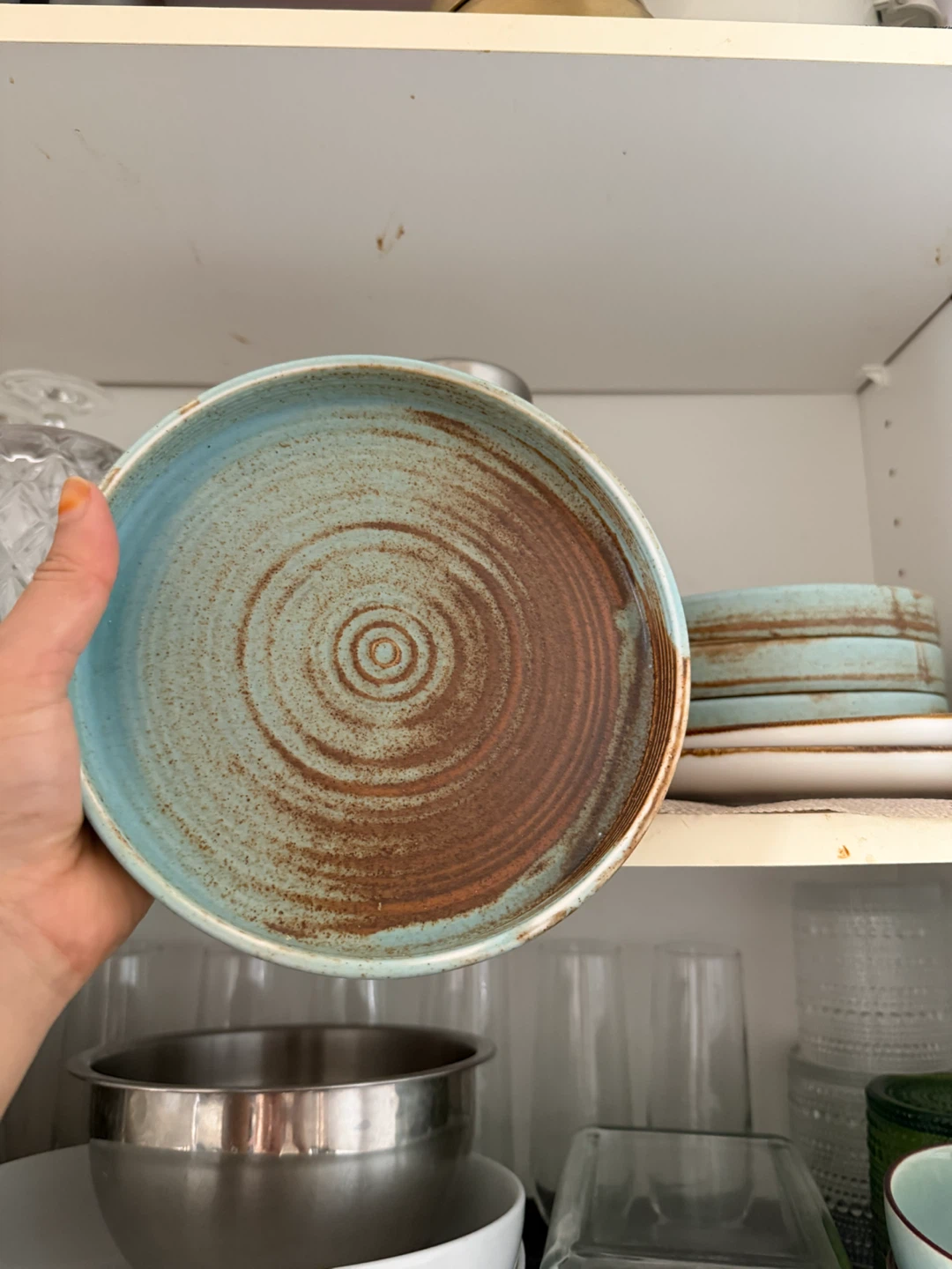 Spirit Blue Rustic Plate count of 4