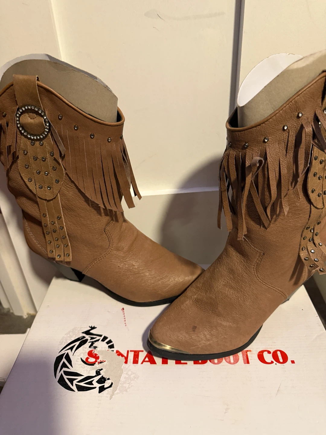Santa Fe Boot Co. Tan Fringe Cowboy Boots - photo 3