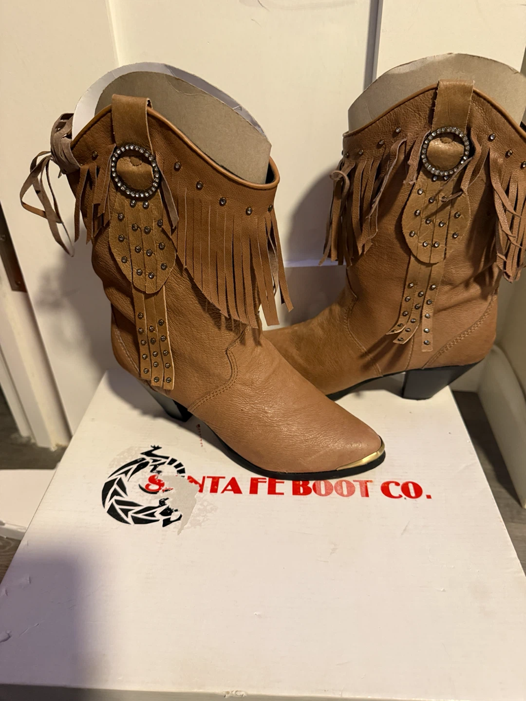 Santa Fe Boot Co. Tan Fringe Cowboy Boots - photo 4