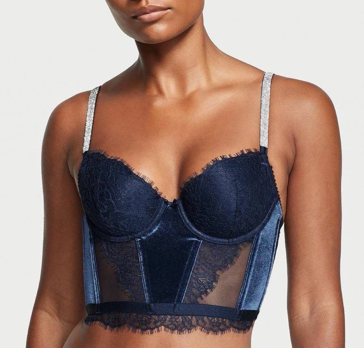 Victoria's Secret  Velvet Corset Bra - 38DD