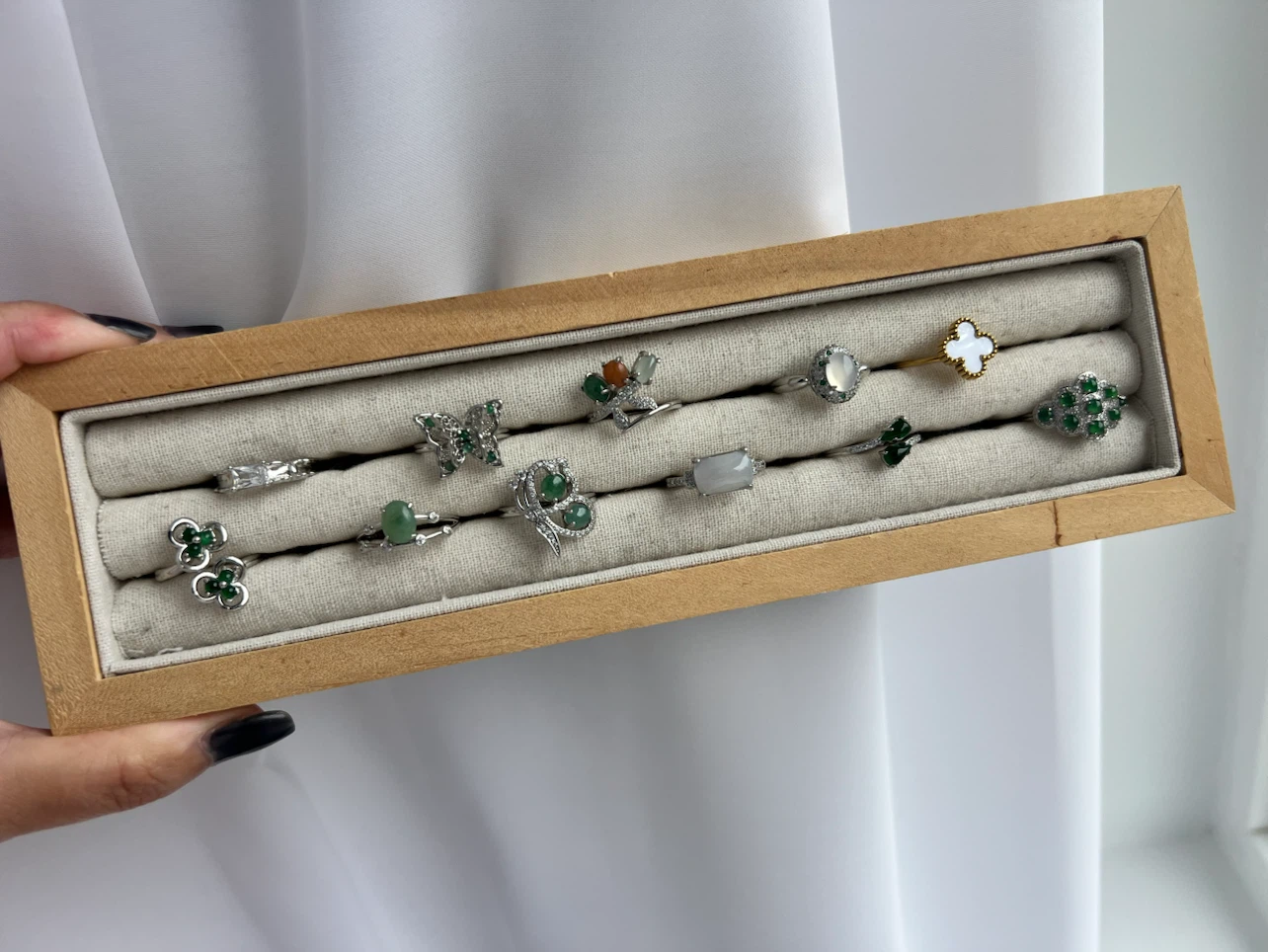 Assorted Rings with Jade and Accents