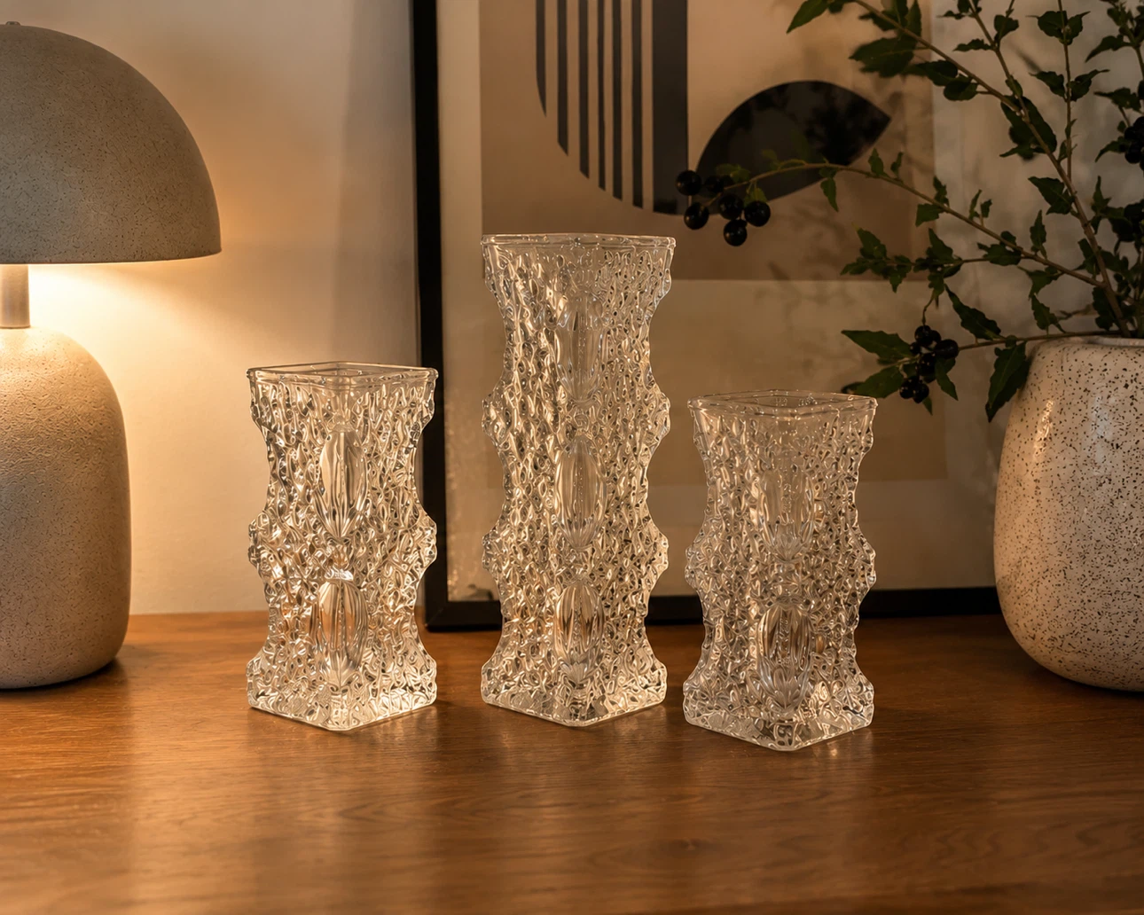 Vintage Bark & Ice Inspired Glass Vases — Oberglass Austria - photo 2