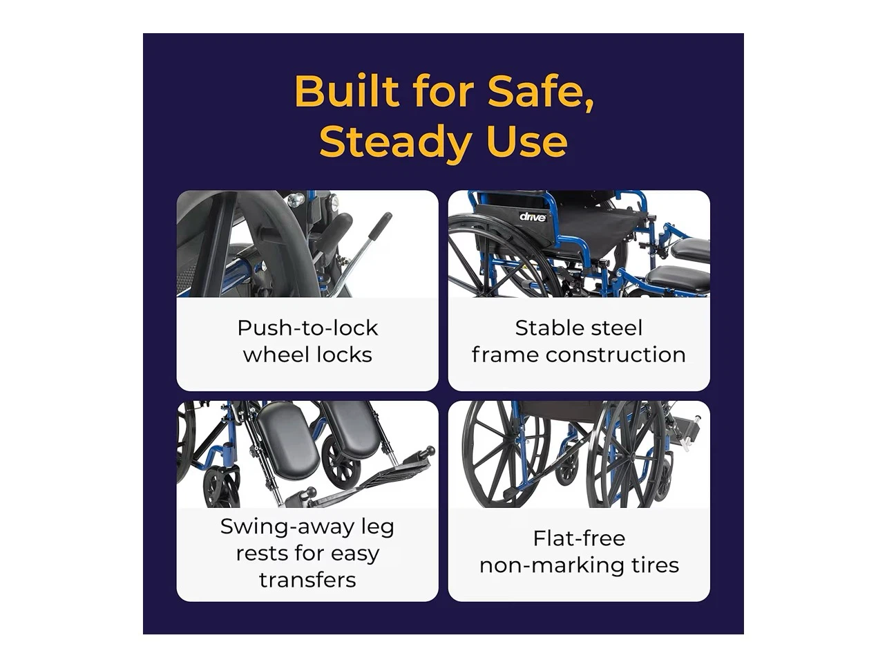 Drive Medical Blue Streak Wheelchair - photo 2