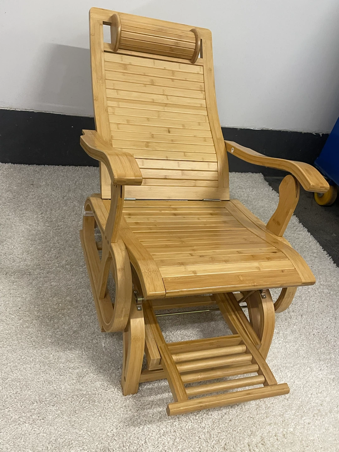 Bamboo Glider Chair with Footrest