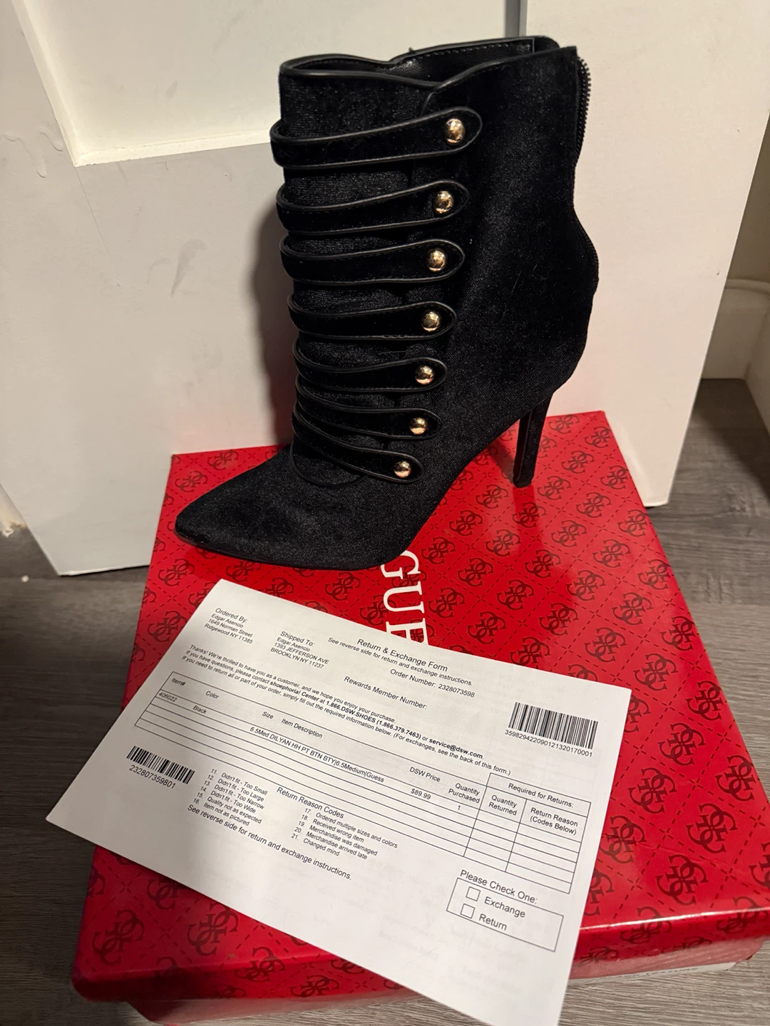 Guess Black Texture Heeled Boots - photo 3