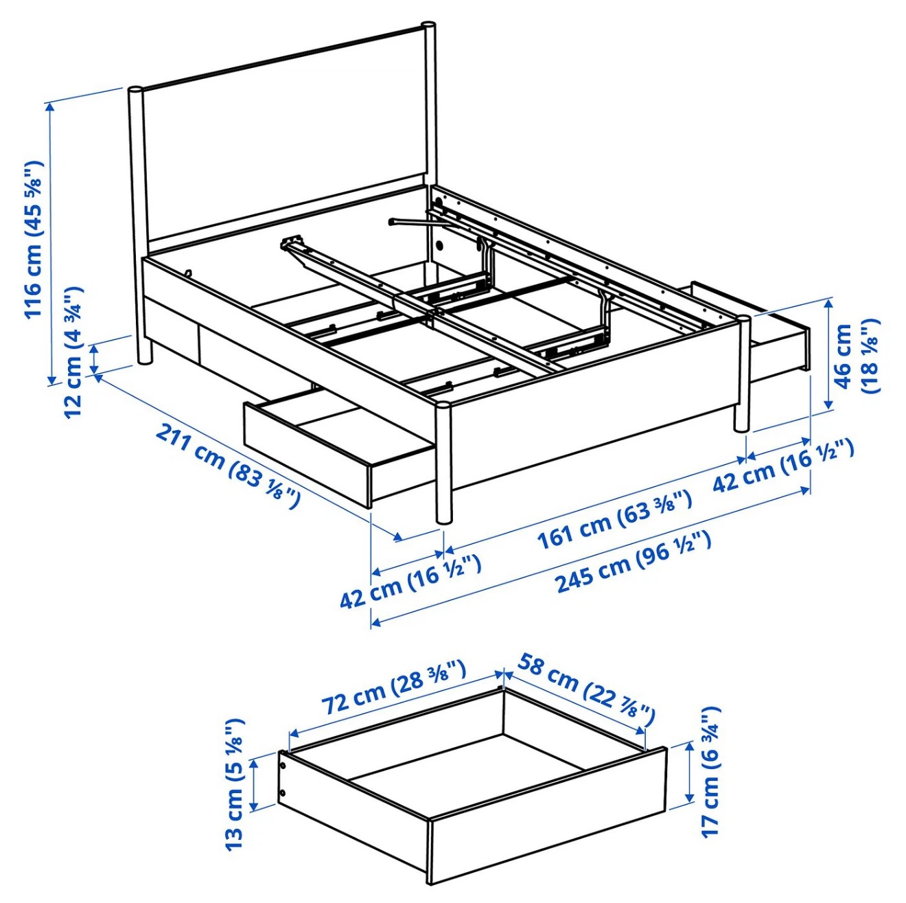 White Storage Bed Frame with Mattress - photo 3