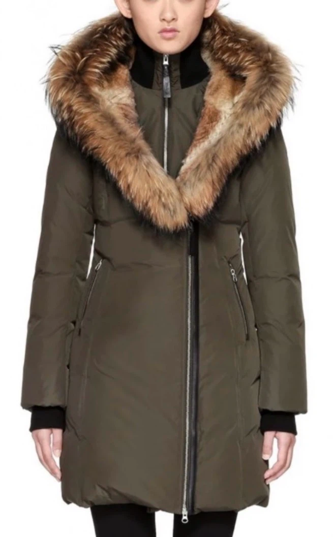 Mackage Down Puffer Coat with Fur Trim