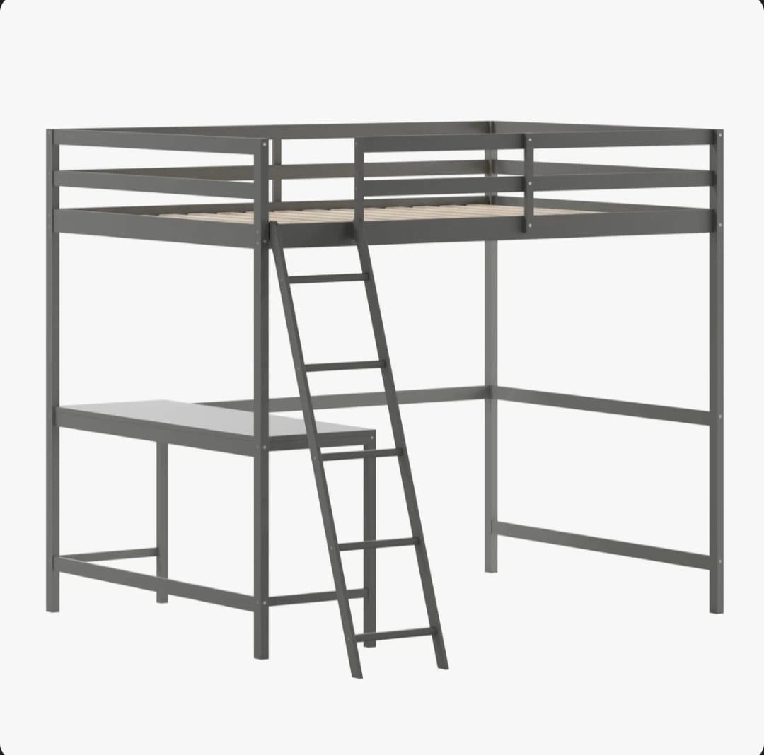 Grey Loft Bed with Desk - photo 2