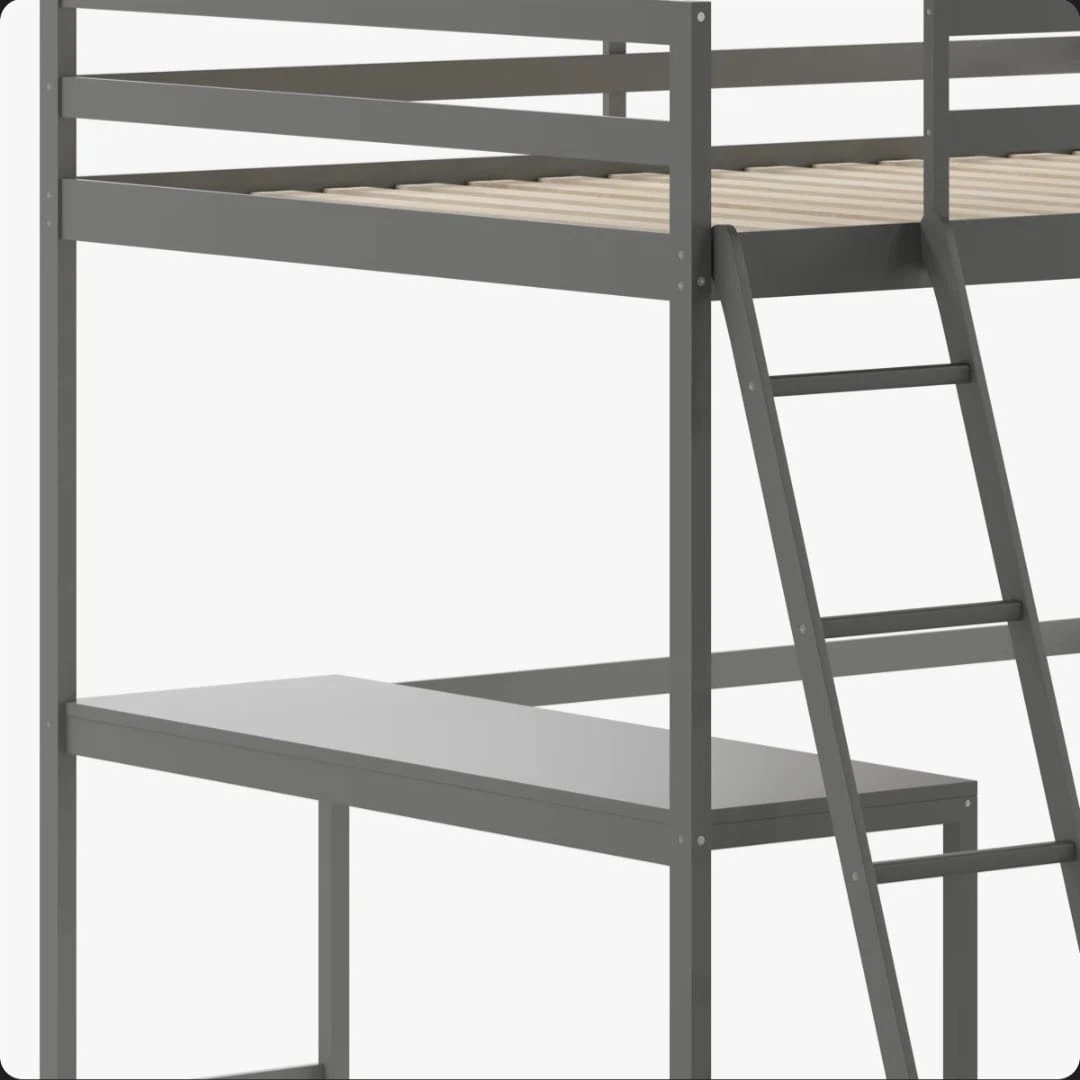 Grey Loft Bed with Desk - photo 3