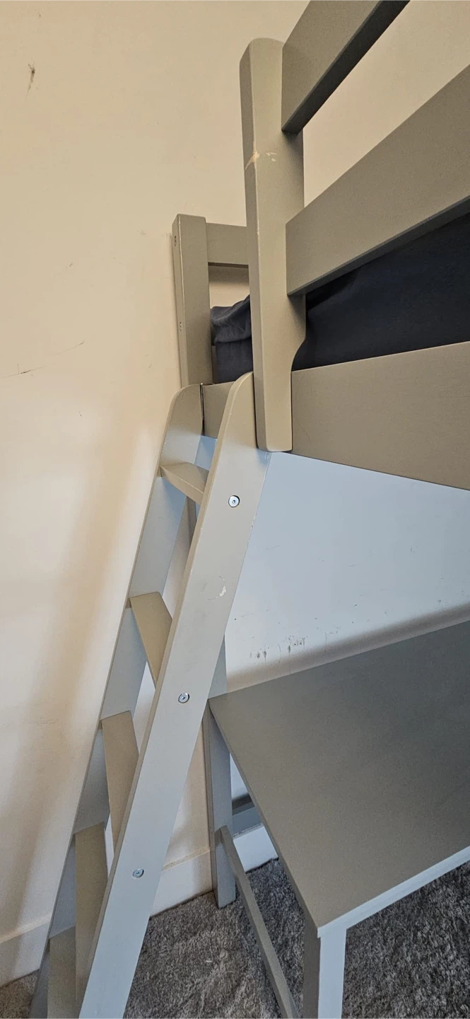 Grey Loft Bed with Desk - photo 4