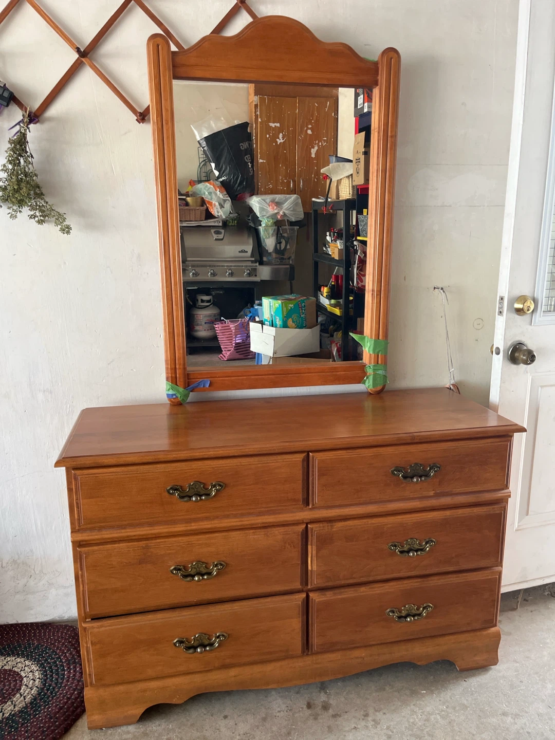 Wooden Dresser with Mirror