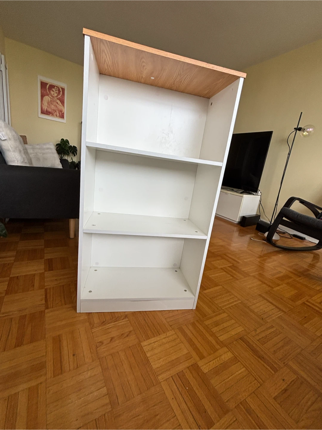 White and Wood Side Kitchen Island with Shelving - photo 5