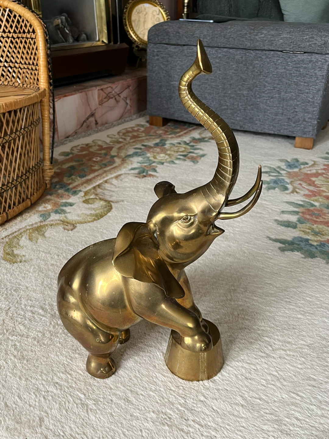 Large vintage Brass Elephant Figurine