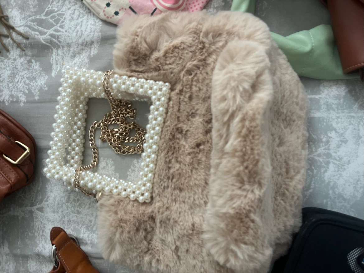 Zara Faux Fur Pearl Top Handle Bag - photo 4
