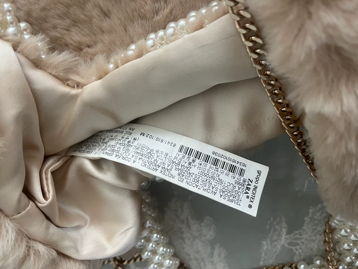 Zara Faux Fur Pearl Top Handle Bag - photo 5