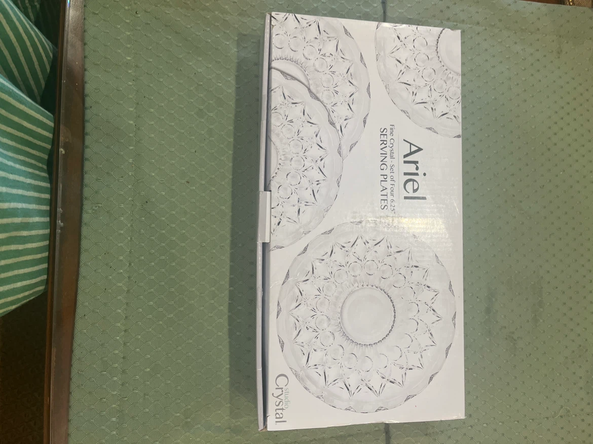 Ariel Fine Crystal Serving Plates Set