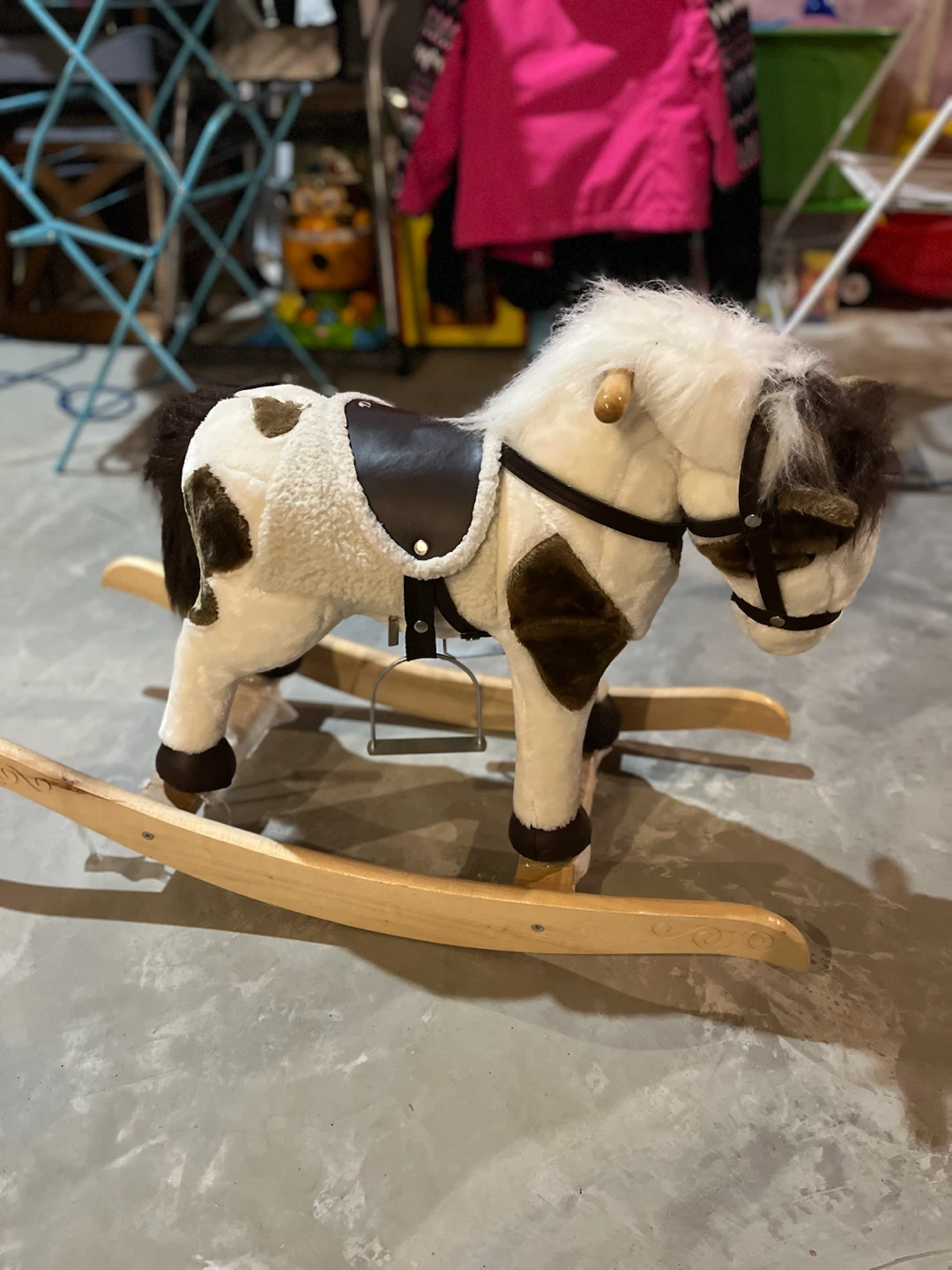 Plush Rocking Horse with Wooden Base - photo 2