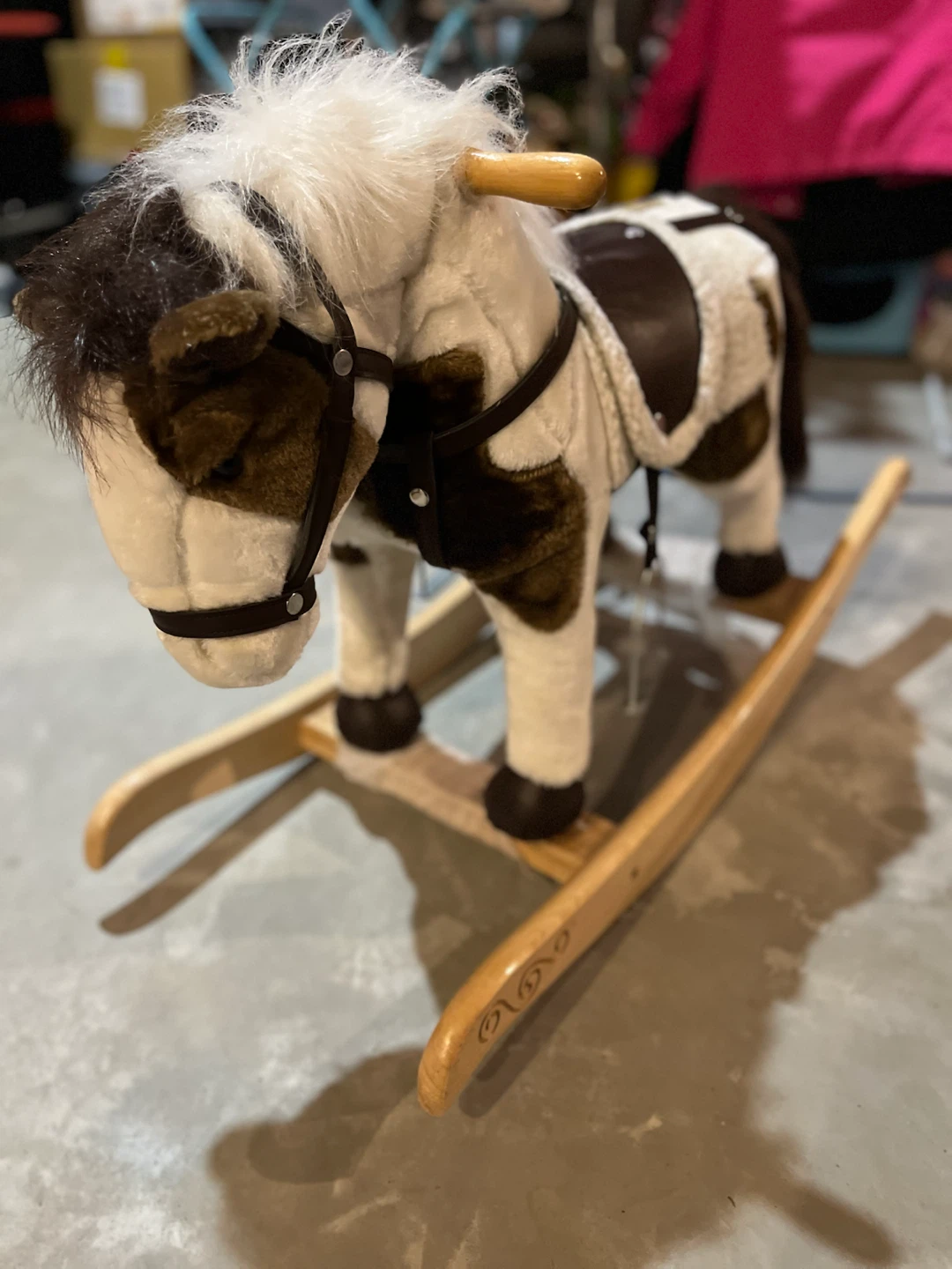 Plush Rocking Horse with Wooden Base - photo 3