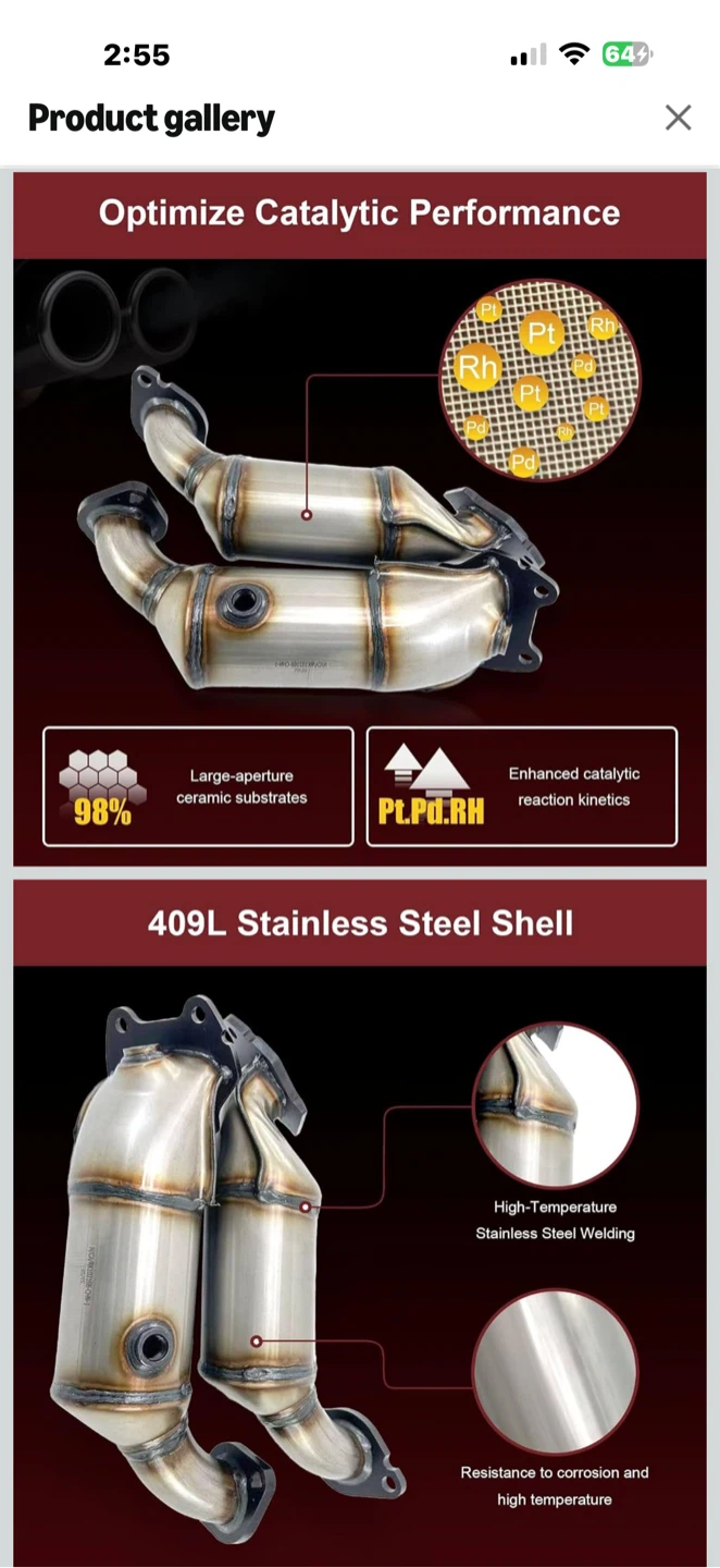 ANYTER Catalytic Converter for Chrysler, Dodge, Ram, Volkswagen