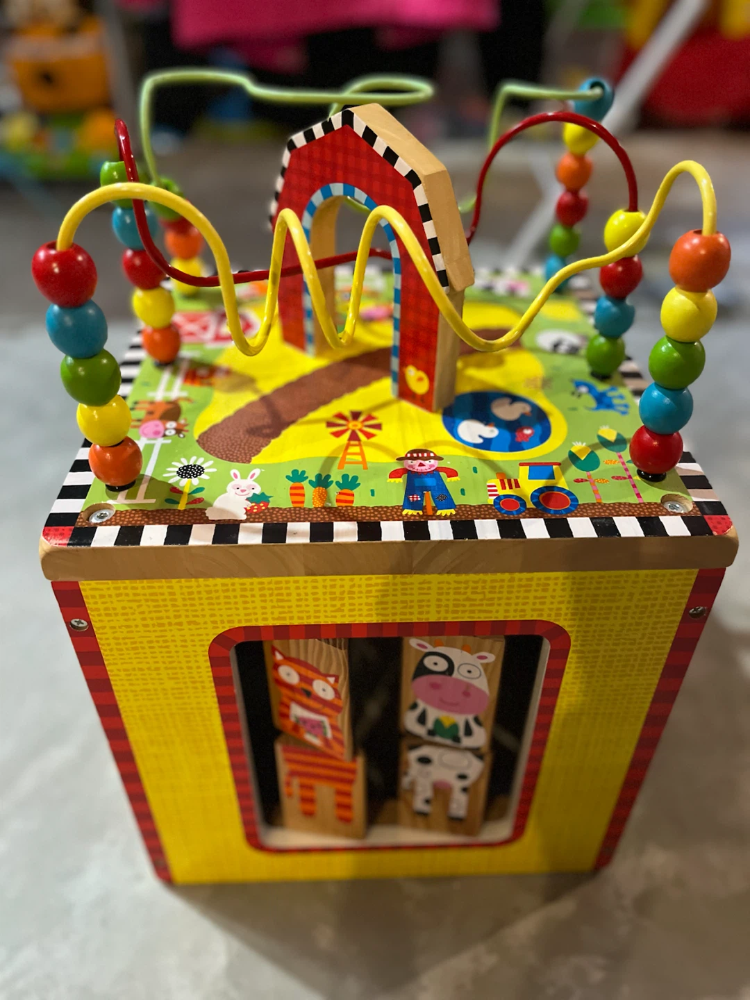 Wooden Activity Cube Bead Maze Toy - photo 3