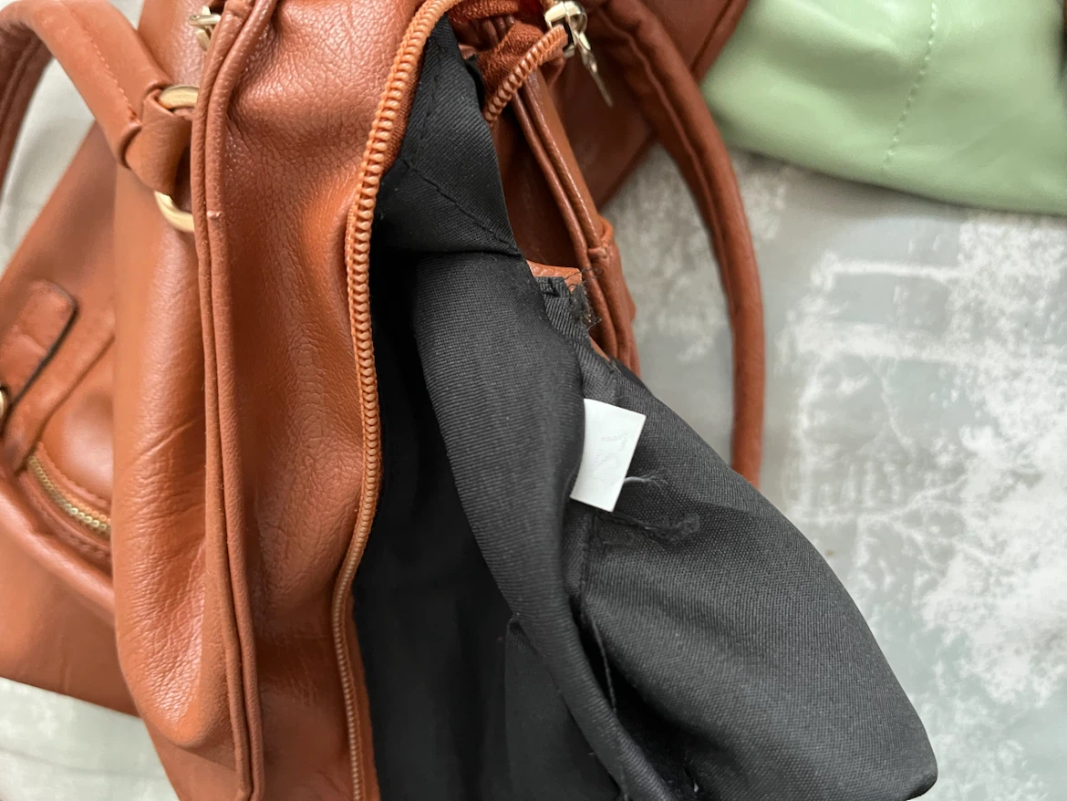Brown Faux Leather Satchel Handbag - photo 2