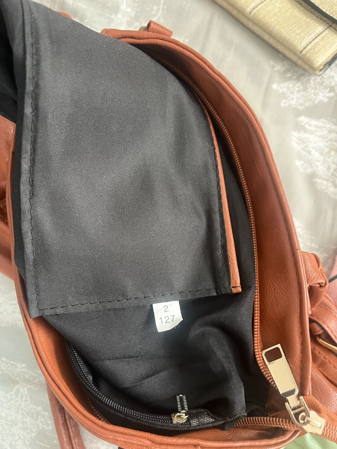 Brown Faux Leather Satchel Handbag - photo 5
