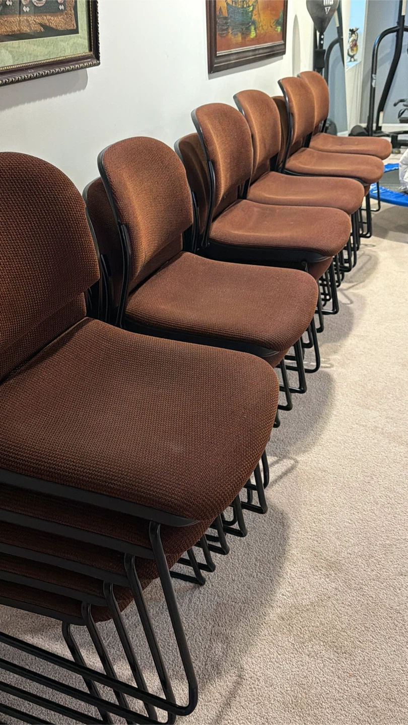 Stackable Chairs - Set of 25 - Brown Fabric - photo 2