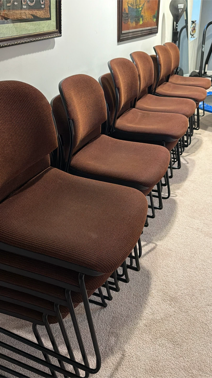 Stackable Chairs - Set of 25 - Brown Fabric - photo 3