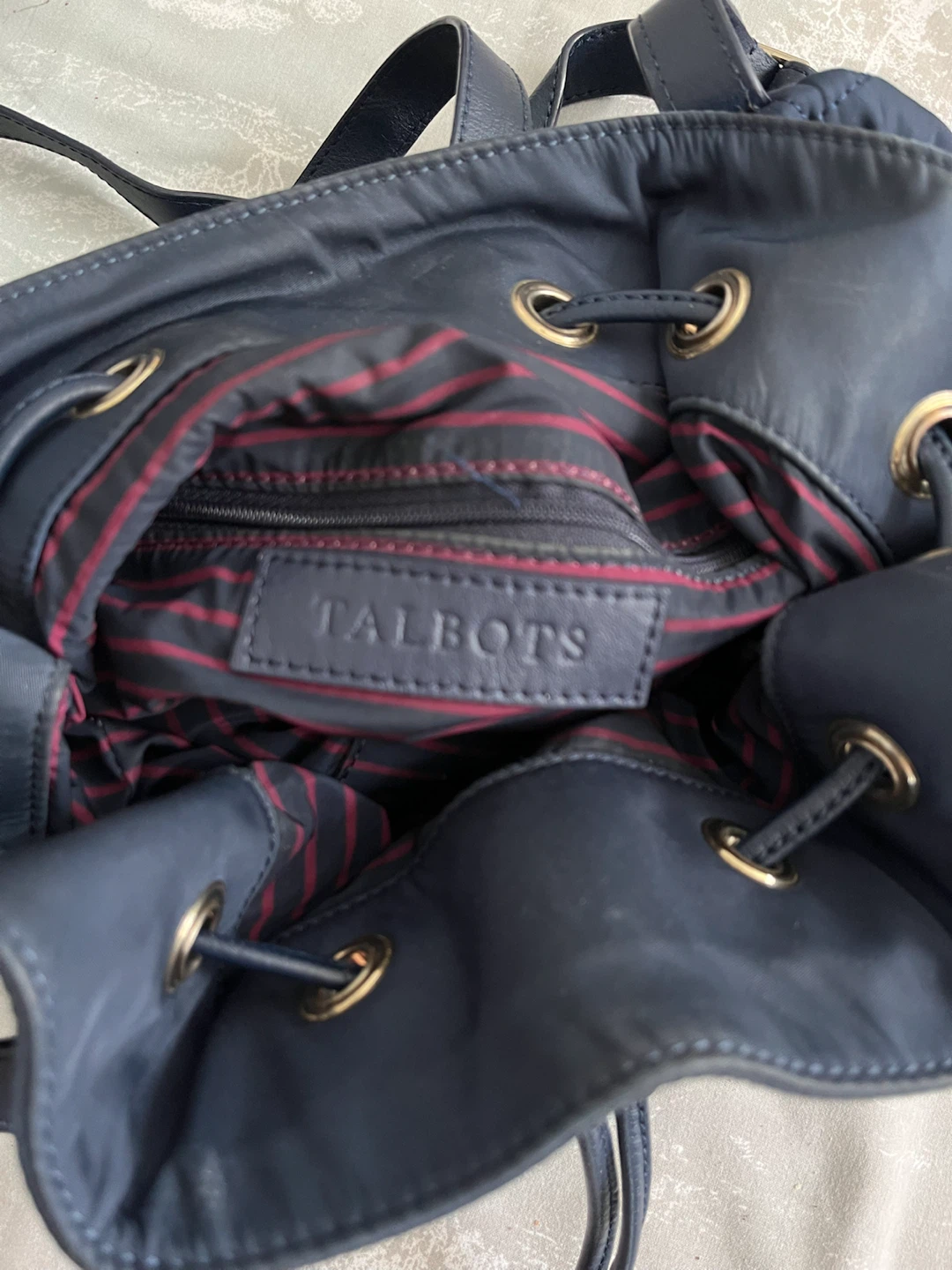 Talbots Navy Blue Quilted Backpack - photo 2