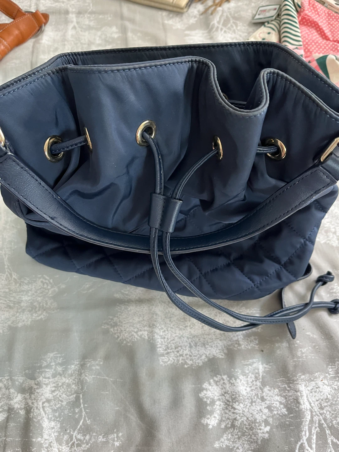 Talbots Navy Blue Quilted Backpack - photo 4