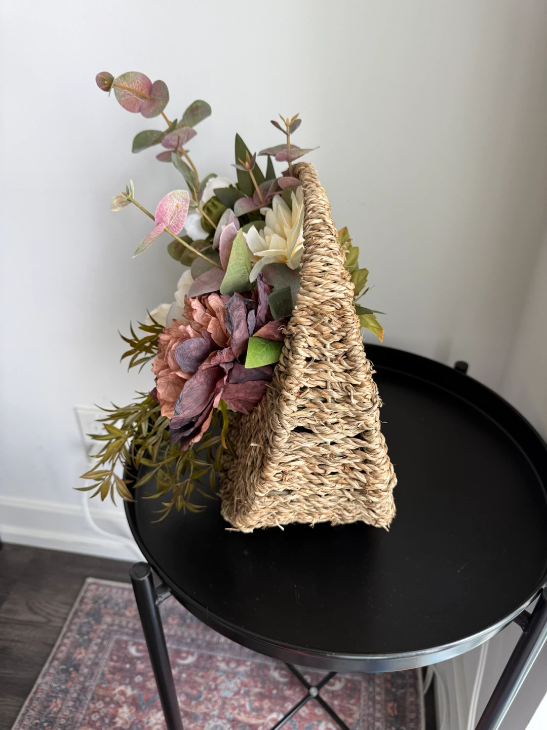 Woven Basket with Artificial Flowers - photo 2