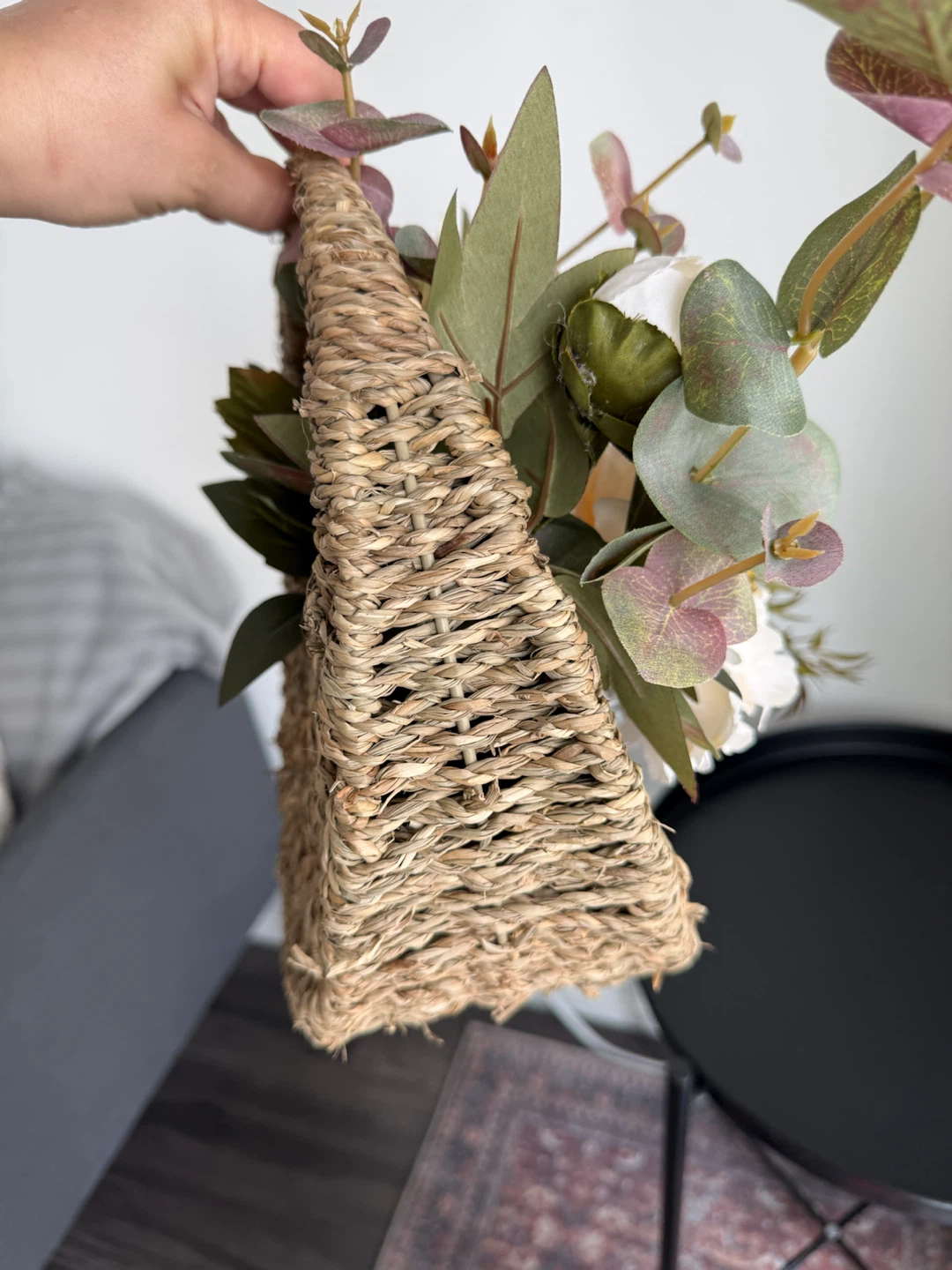 Woven Basket with Artificial Flowers - photo 4