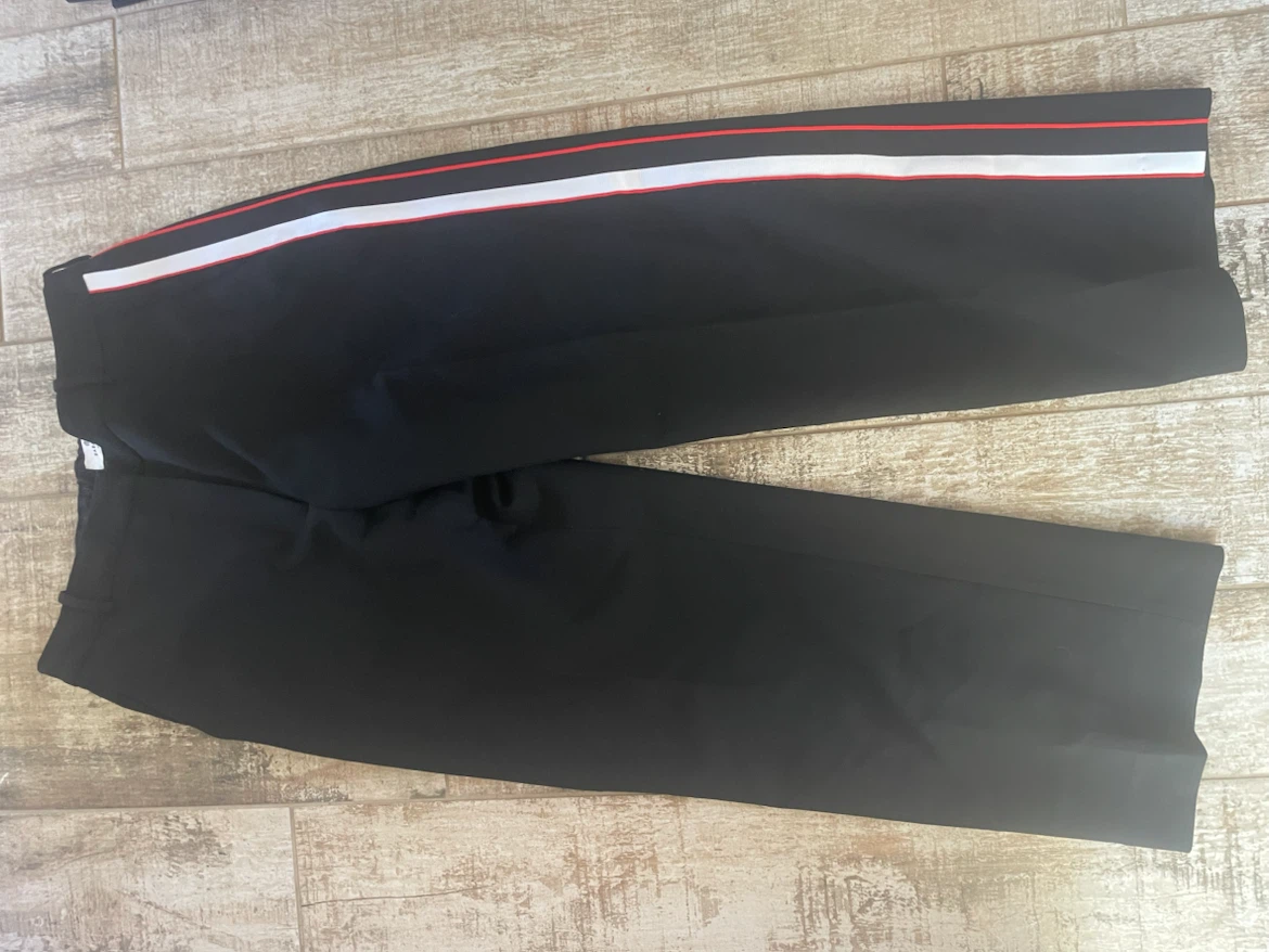 Babaton Black Pants with Red and White Stripe Detail Size 12