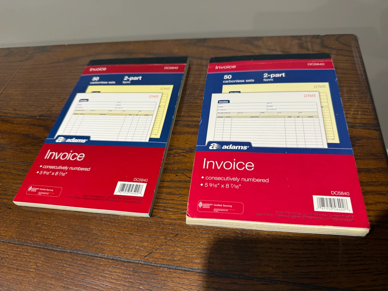 Invoice books