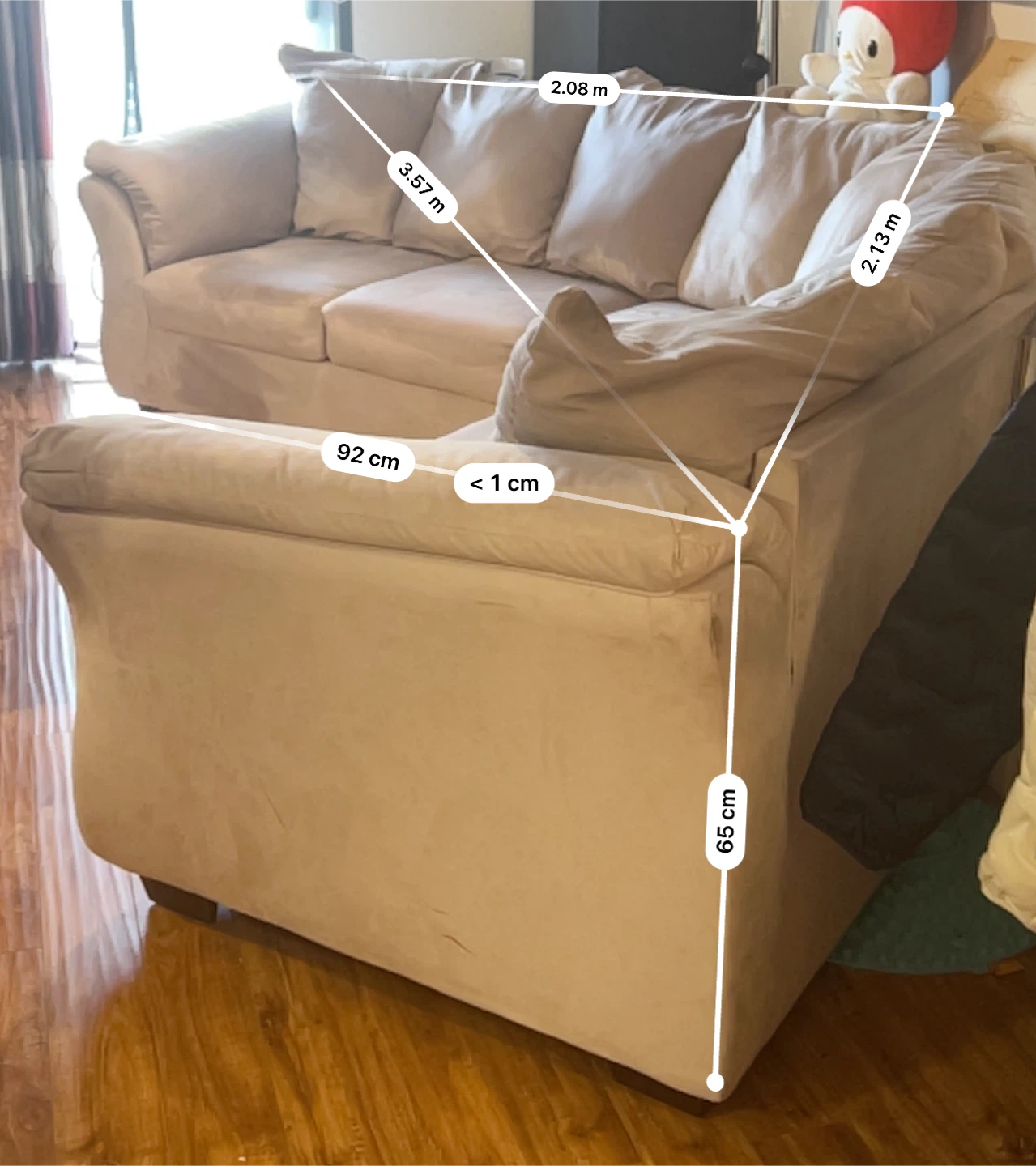 Beige Sectional Sofa - photo 2