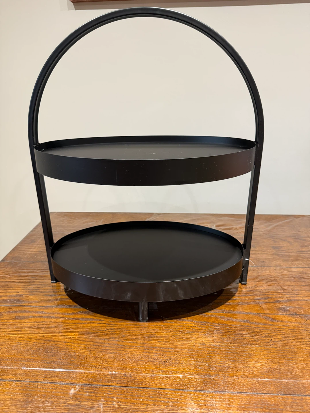 Black 2-Tier Serving Stand with Handle